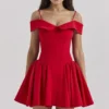 Elida Scarlet mini-jurk met blote schouders