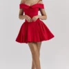 Elida Scarlet mini-jurk met blote schouders