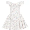 Elida witte mini-korsettenjurk met bloemenprint