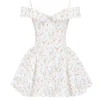 Elida witte mini-korsettenjurk met bloemenprint