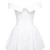 Elida witte twill mini-jurk met blote schouders