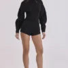 Elisetta Zwarte crêpe playsuit met contouren