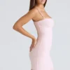 Ella Ballerina Roze Gerimpelde Stretch Mesh Mini-jurk