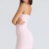 Ella Ballerina Roze Gerimpelde Stretch Mesh Mini-jurk