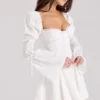 Ellerie witte katoenen mini-jurk met fluitmouwen