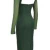 Ellica smaragdgroene midi-jurk