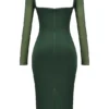 Ellica smaragdgroene midi-jurk