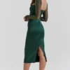 Ellica smaragdgroene midi-jurk