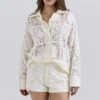 Eman witte katoenen Short met broderie anglaise