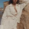 Eman witte katoenen Short met broderie anglaise