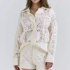 Eman witte katoenen Short met broderie anglaise