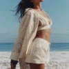 Eman witte katoenen Short met broderie anglaise