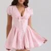 Emiliana Roze Gingham Katoenen Mini-jurk