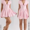 Emiliana Roze Gingham Katoenen Mini-jurk