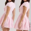 Emiliana Roze Gingham Katoenen Mini-jurk