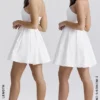 Emmanuela witte strapless geplooide mini-jurk