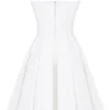 Emmanuela witte strapless geplooide mini-jurk