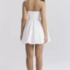 Emmanuela witte strapless geplooide mini-jurk