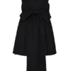 Emmanuela Zwarte strapless mini-jurk met afneembare strikken
