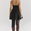 Emmanuela Zwarte strapless mini-jurk met afneembare strikken