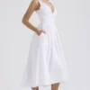 Emmelina witte katoenen korsetjurk voor de zomer