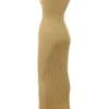 Emmie gouden metallic maxi-jurk