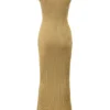 Emmie gouden metallic maxi-jurk