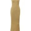 Emmie gouden metallic maxi-jurk