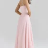 Esme Blush Pink Lurex Chiffon Maxi-jurk
