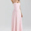Esme Blush Pink Lurex Chiffon Maxi-jurk