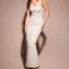 Eva witte maxi-jurk met bloemenkant