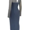 Evangelina Slate Plunge Maxi-jurk