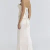 Eve ivoorkleurige satijnen korset maxi-jurk – Limited Edition