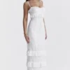 Eve witte maxi-jurk met broderie