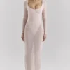 Everly Blush Mesh Maxi-jurk met Body’s