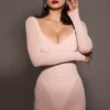 Everly Blush Mesh Maxi-jurk met Body’s