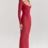 Everly Holly rode maxi-jurk van mesh met Body’s