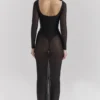 Everly zwarte maxi-jurk van mesh met Body’s