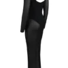 Everly zwarte maxi-jurk van mesh met Body’s