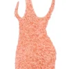Faena Sorbet Plunge mini-jurk met bloemenapplicaties