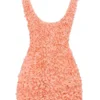Faena Sorbet Plunge mini-jurk met bloemenapplicaties