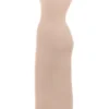 Fayette Beige Zachte, donzige gebreide maxi-jurk
