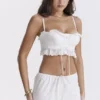 Federica witte bralette met broderie anglaise als top