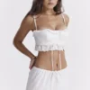 Federica witte bralette met broderie anglaise als top