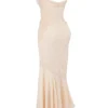 Felicia Vanille Chiffon & Kanten Avondjurk