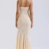 Felicia Vanille Chiffon & Kanten Avondjurk