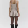 Fern Biscuit wollen kasjmier geribbelde mini-rok met volants