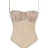 Fernanda crèmekleurige top met paisley-kant