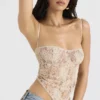 Fernanda crèmekleurige top met paisley-kant