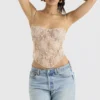 Fernanda crèmekleurige top met paisley-kant